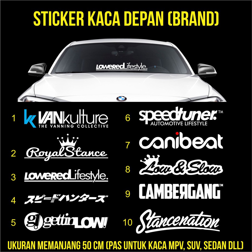 Jual Stiker Kaca Depan Mobil Keren Murah Shopee Indonesia 9520