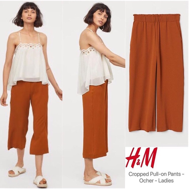 H&m cropped clearance pull on trousers