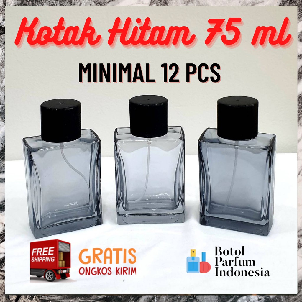 Jual Botol Parfum Kosong Kotak Spray Kaca Ml Kotak Hitam Ml Shopee Indonesia