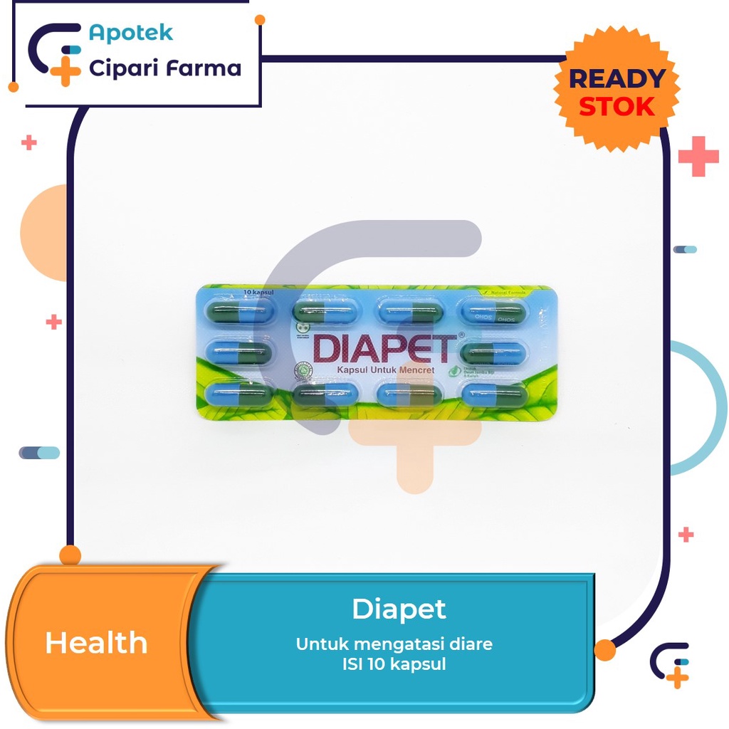 Diapet Obat Herbal Untuk Mencret | Atasi Buang Air Besar isi 10 Kapsul
