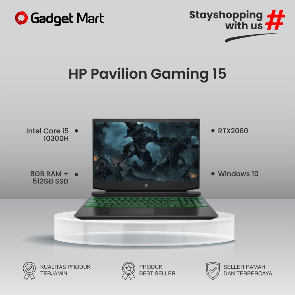 Jual Laptop Hp 15 Dk1064txpavilion Gaming 15 Garansi Resmi Shopee Indonesia 2845