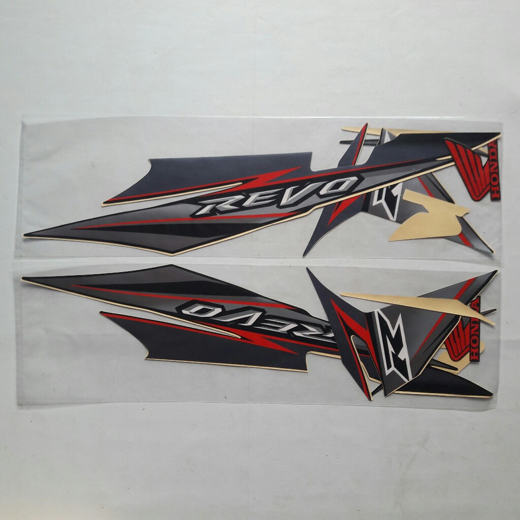Jual STIKER STRIPING MOTOR REVO 110R 2008 WARNA FULL HITAM STANDAR ...