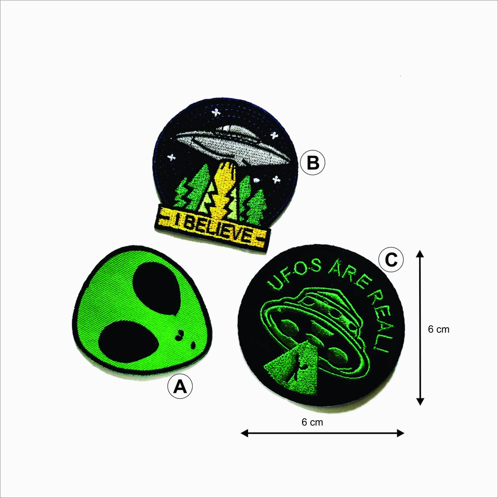 Jual Iron Patch Alien UFO Apparel badge | Shopee Indonesia