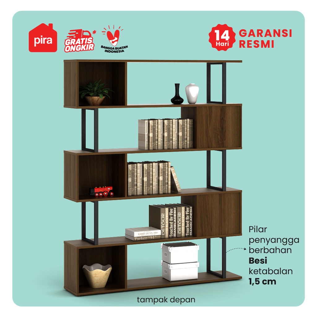 Jual Pira Bavarian - Mantis 150 Rak Buku/Rak Serbaguna - Brown Walnut ...