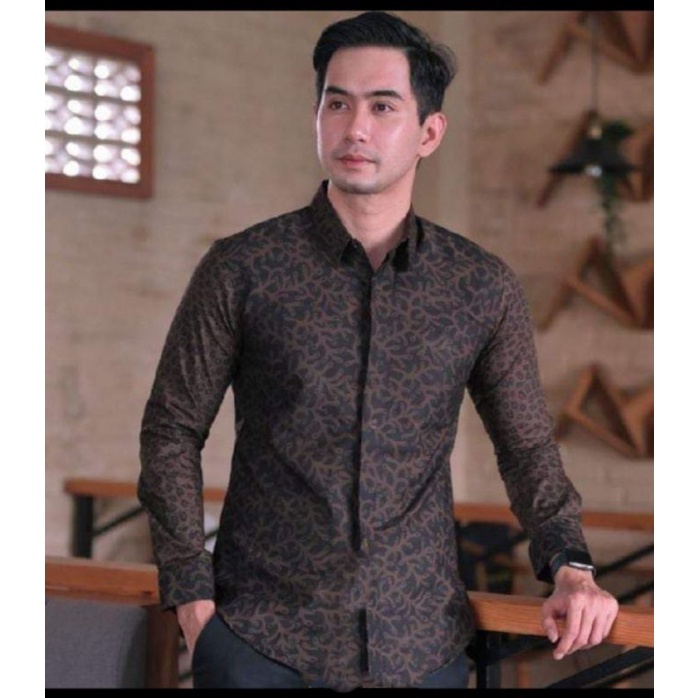 Jual Kemeja Batik Pria Lengan Panjang Slimfit Premium Modern - Kemeja ...