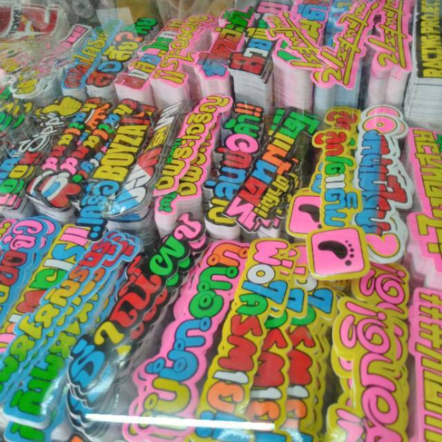 Jual Stiker Thailook Thailand mothai isi 50 pcs model panjang sticker
