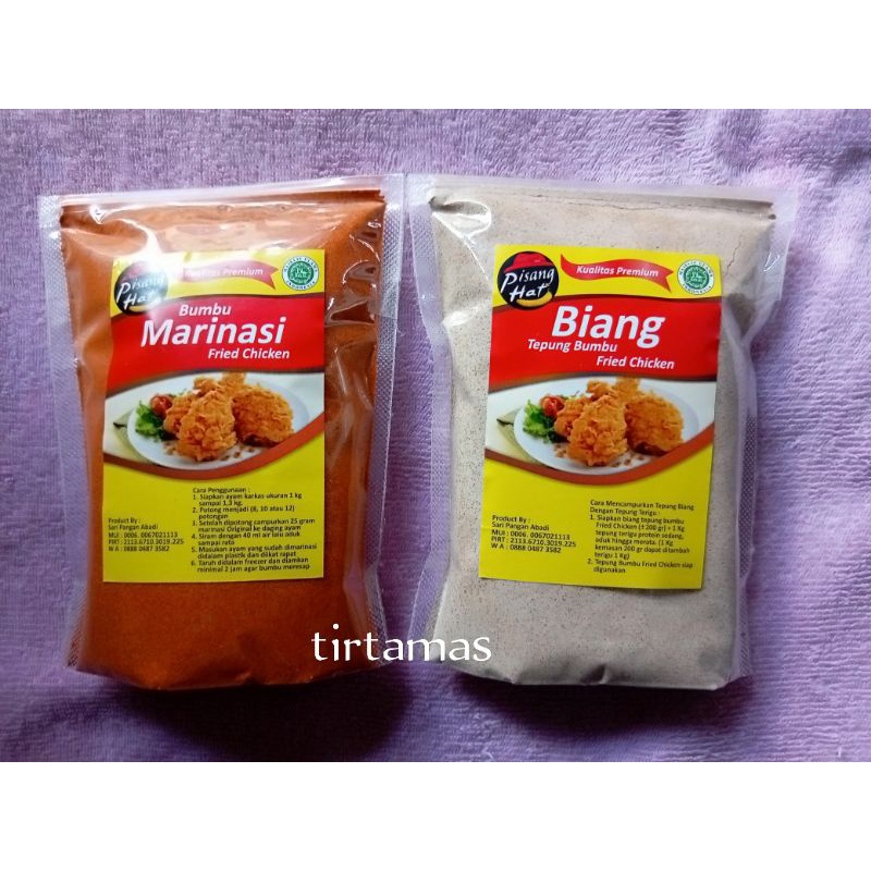 Bumbu marinasi ayam goreng kipas yang terdiri dari bawang merah, bawang putih, jahe, dan rempah lainnya