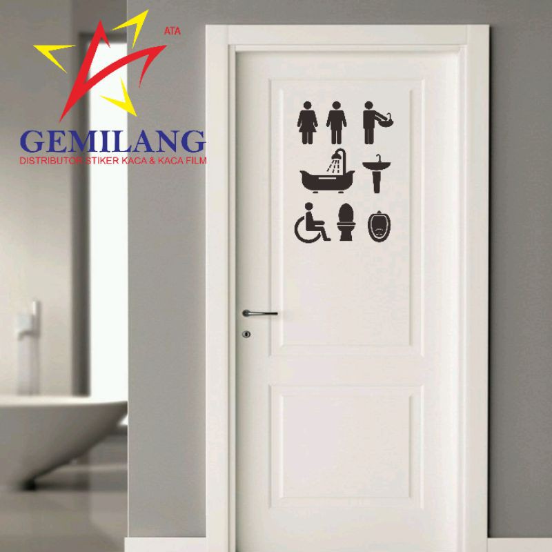 Jual STIKER PINTU KAMAR MANDI/CUTTING STICKER/STICKER PINTU/STIKER ...