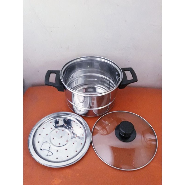Jual panci nasi mini panci kukus mini tutup kaca ukuran 16 cm ,18 cm ...