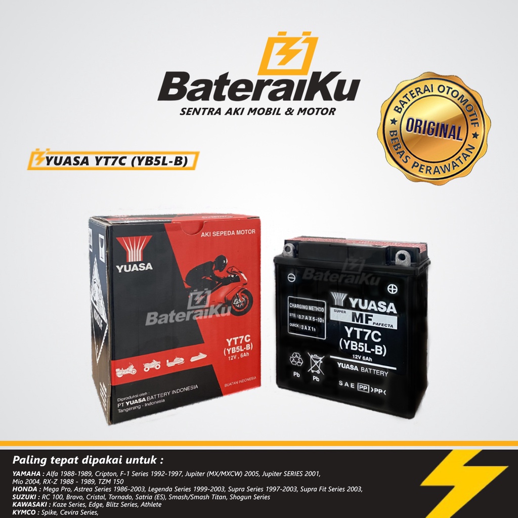 Jual Aki Motor Yuasa YT7C Aki Kering Aki Motor Mio Sporty, Crypton