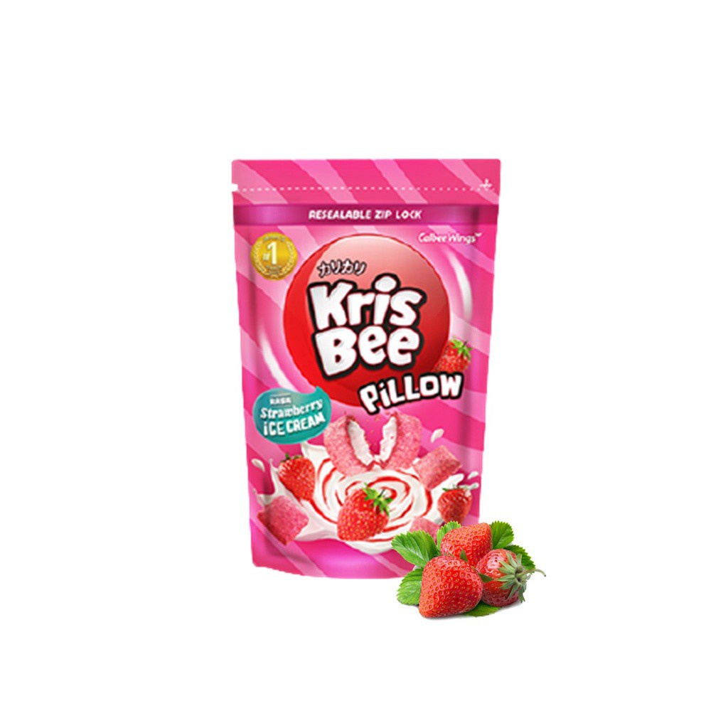 Jual Krisbee Pillow Strawberry Ice Cream 100 gr | Shopee Indonesia