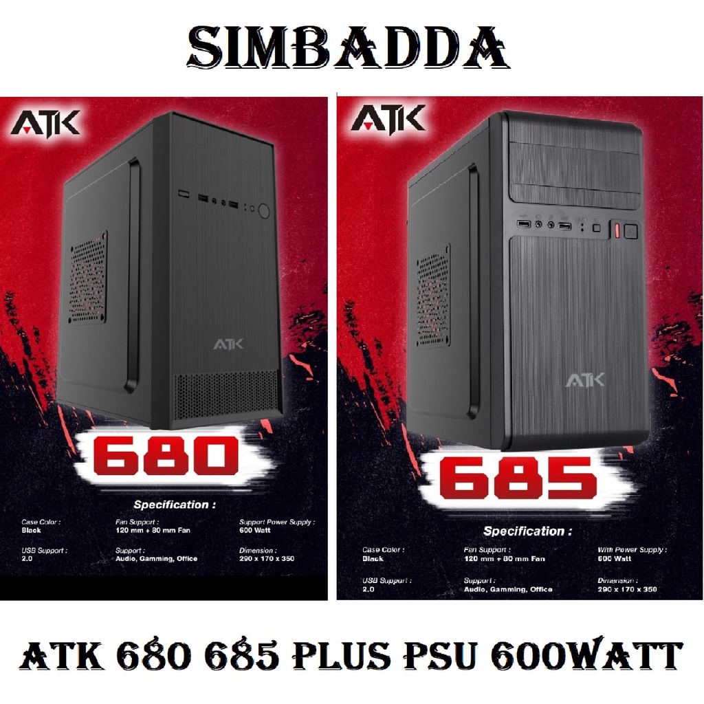 Jual casing simbadda ATK 680 685 plus psu 600watt | Shopee Indonesia