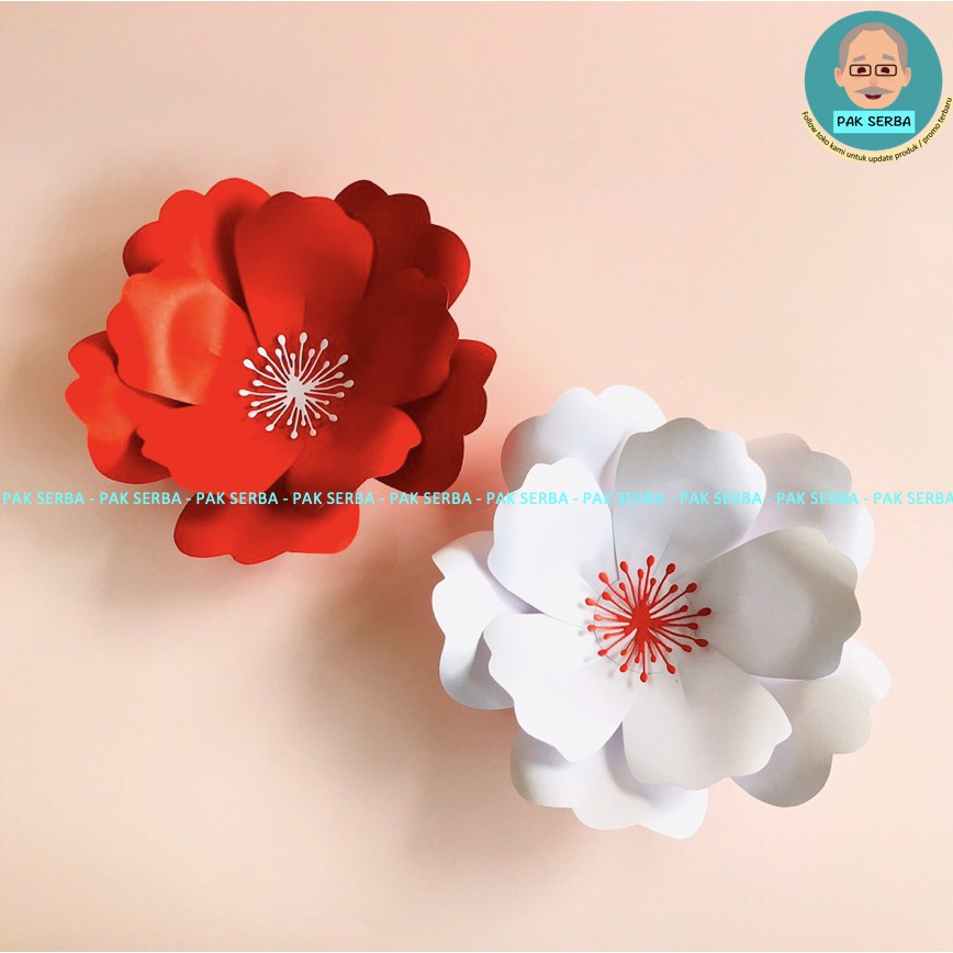 Jual Bunga Kertas Dirgahayu HUT RI / Paper Flower Bendera Merah Putih