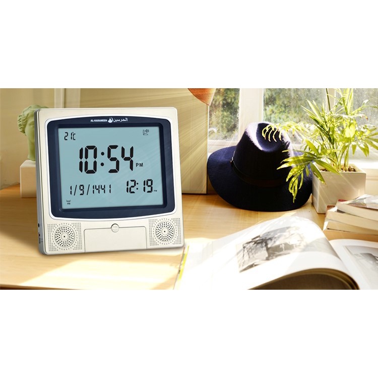 Jual AL HARAMEEN HA4009 GOLD ADZAN TABLE CLOCK ORIGINAL Shopee Indonesia