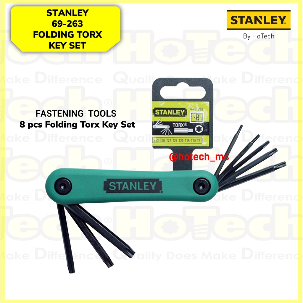 Jual STANLEY Fastening Tool| 69-263 8 pcs Folding Torx Key Set|Kunci ...