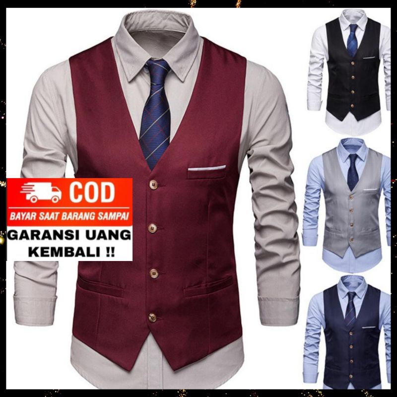 Jual Vest Formal Rompi Setelan Dalaman Jas Pria Groomsmen Wedding