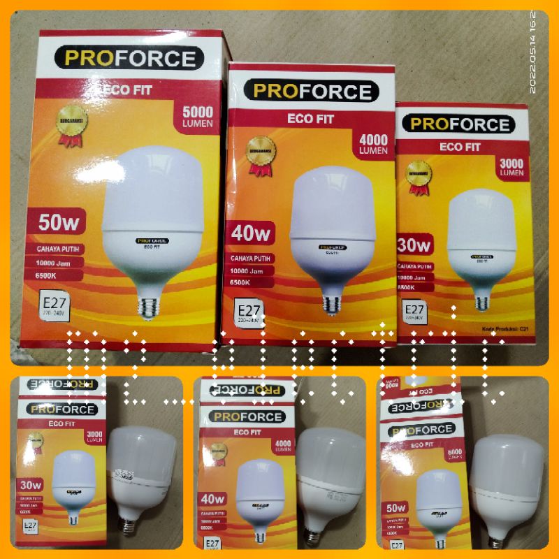 Jual PROFORCE ECO FIT Lampu Led Capsule 30w, 40w, 50w sangat terang di