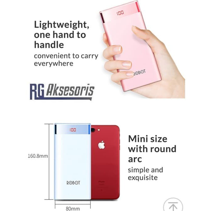 Jual ROBOT POWERBANK RT150 LCD 10000mAh original by VIIVAN | Shopee ...