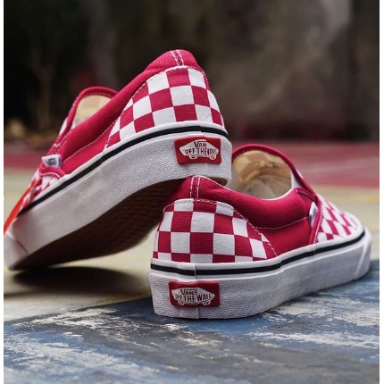 Vans slip on checkerboard rumba red sales