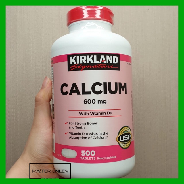 Jual Kirkland Calcium 600mg + Vitamin D3 500 tablets Kalsium 600 mg