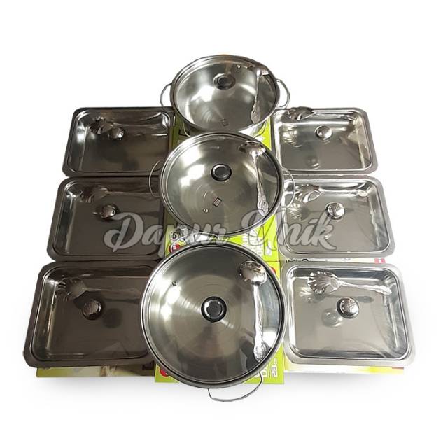Jual DAPUR UNIK SET PRASMANAN WADAH SAJI KOTAK 6 BULAT 3 TUTUP FULL ...