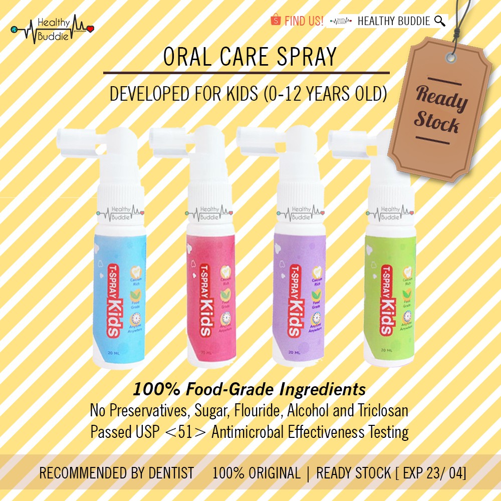 Jual Tspray Kids Mouth Spray Semprotan Gigi Mulut Bayi Anak [Milk, Strawberry, Grape, Lychee