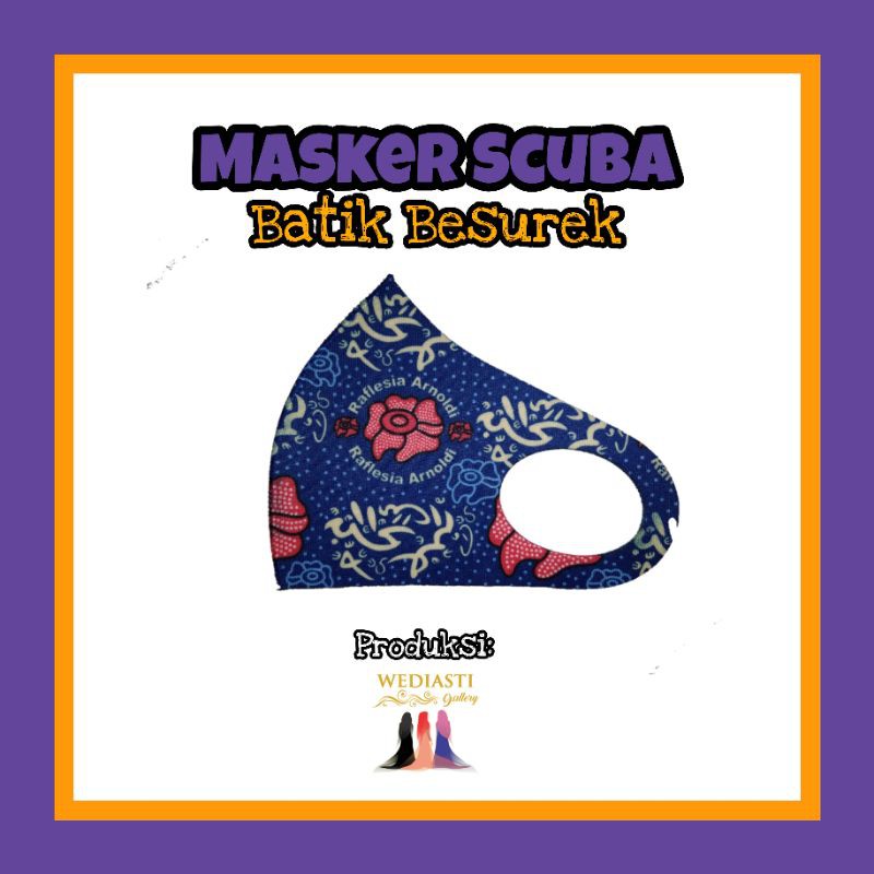Jual Masker Batik Besurek (Rafflesia Biru) | Shopee Indonesia