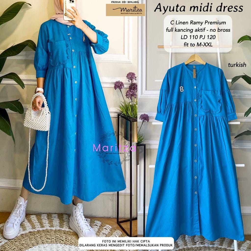 chinese dress ladies Casual Midi Long Sleeves Linen Dress  Old Linen Mill