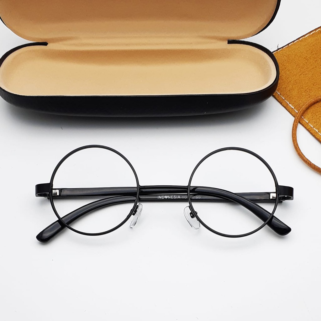 Jual Frame kacamata minus bulat besi korea + lensa antiradiasi | Shopee ...