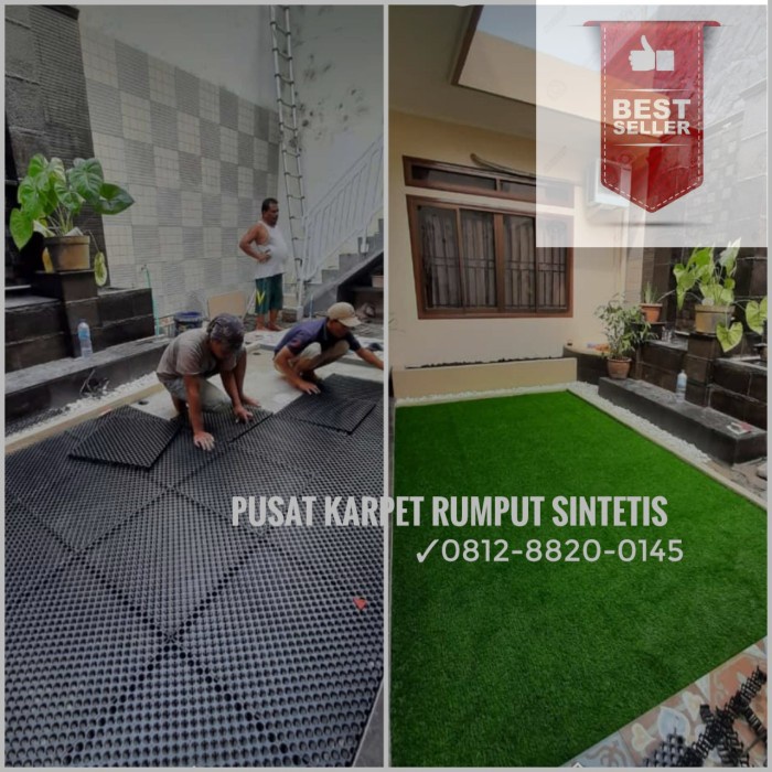 Jual Paket Rumput Sintetis Swiss Cm Lapisan Drainase Aman Buat