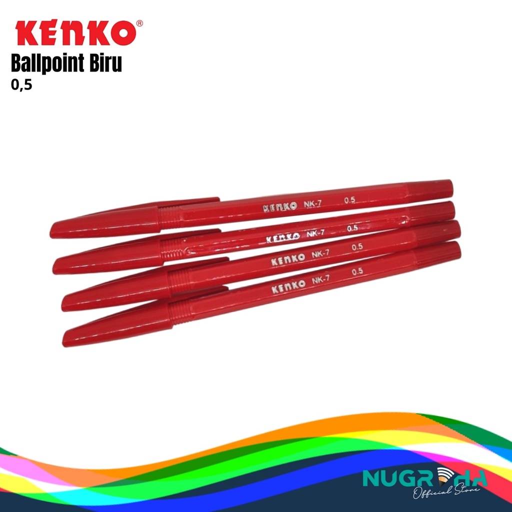 Jual BALLPOINT / PULPEN / PENA KENKO NK-7 MERAH ( 1 LUSIN) | Shopee ...