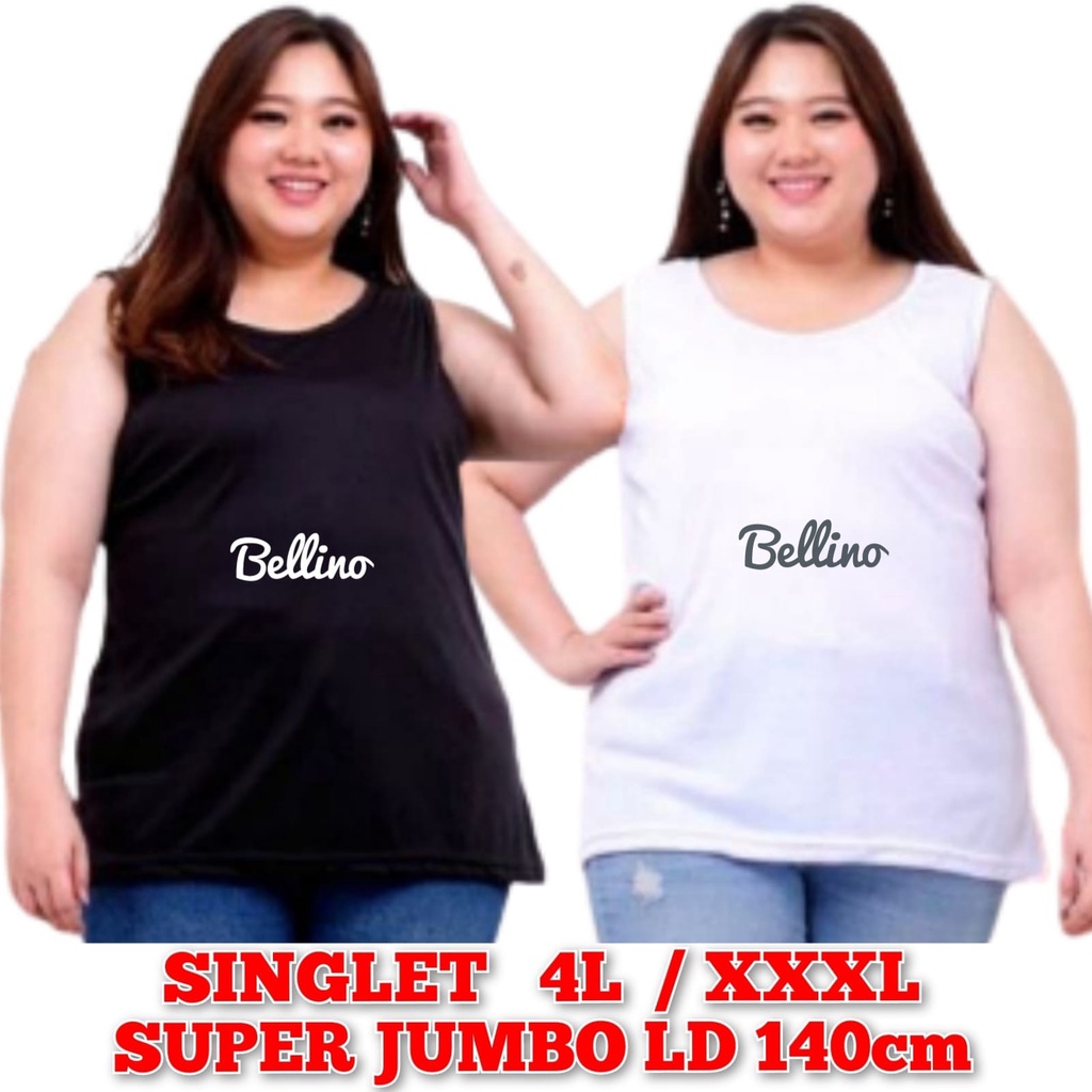 Jual 4l Singlet Cewek Cowok Super Jumbo Tanktop Tali Lebar Uni Sex Fit