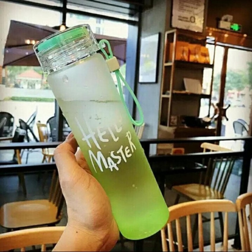 Jual Botol Minum Colourful HELLO MASTER / Botol Minum Kaca 450ml Tanpa ...