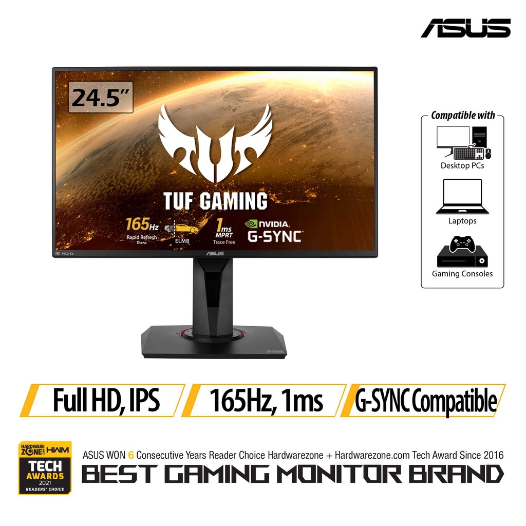 Jual ASUS TUF Gaming VG259QR Gaming Monitor - 25 Inch FHD IPS 165Hz 1ms ...