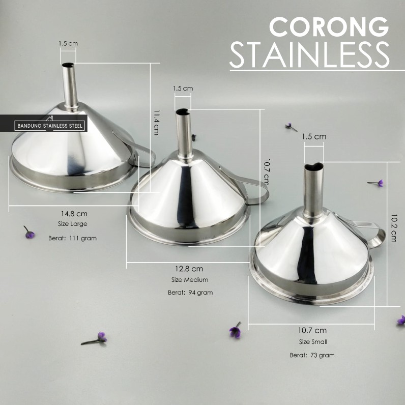 Jual Corong Stainless dengan gagang serbaguna tuang minyak garam kecap ...