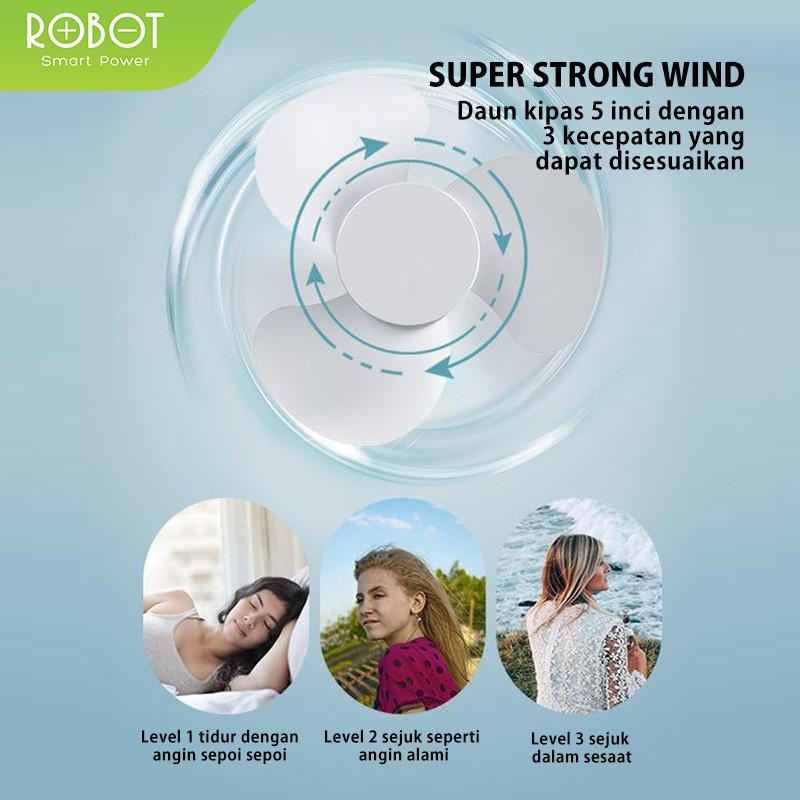 Jual MINI FAN ROBOT RT-BF14 2000mAh 5 inch Rotateable Rechargeable Led ...
