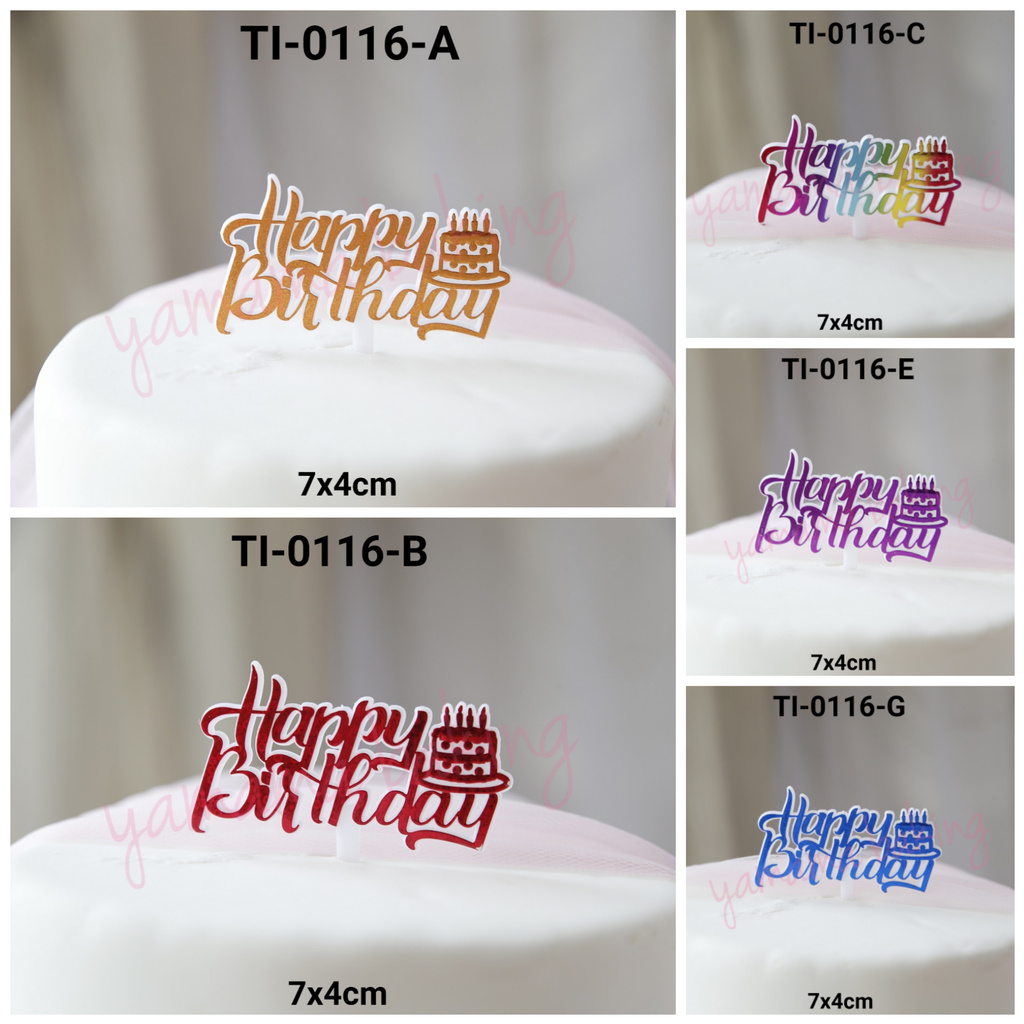 Jual Gr Ti Cake Topper Kue Tart Tulisan Happy Birthday Ulang Tahun