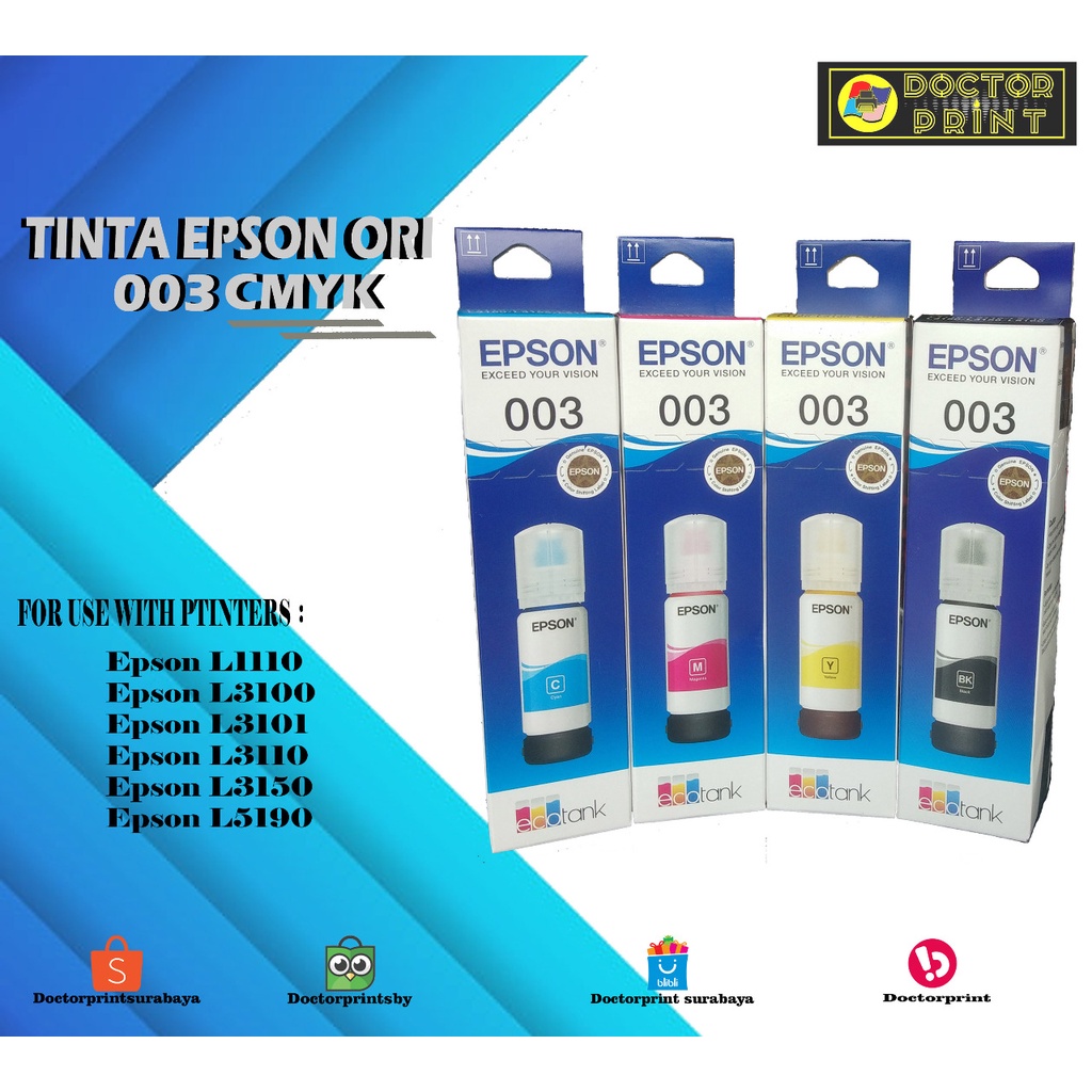 Jual Tinta Epson 003 Original Cmyk Shopee Indonesia