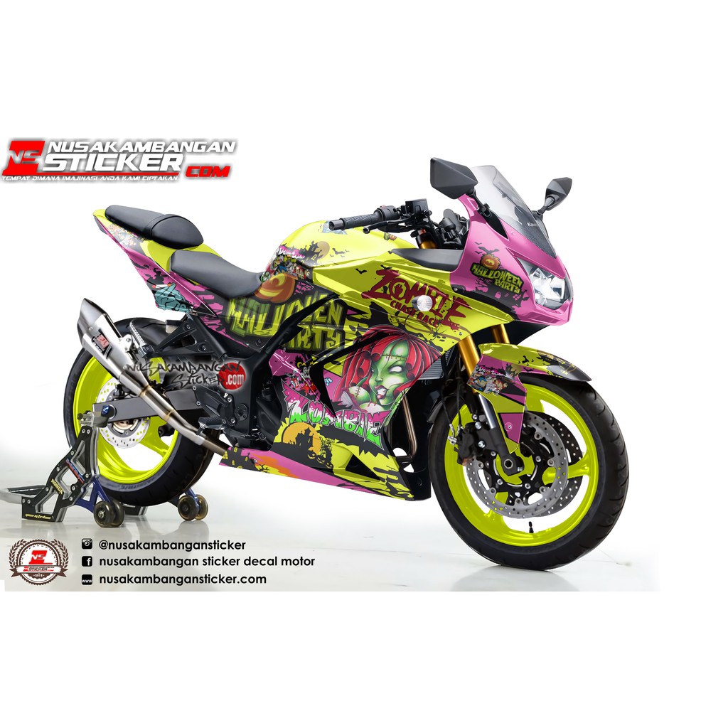 Jual Decal Sticker Ninja 250 Karbu Halowen kuning | Shopee Indonesia