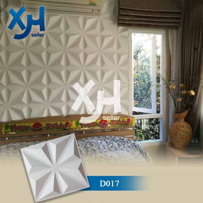 Jual Wall Panel 3D PVC Wallpaper Dinding Ornamen Dinding 50 cm D017