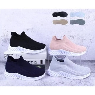 VALS- Sepatu Sneakers Wanita Tanpa Tali Flyknit Fashion Korea Casual Sport Shoes 3039