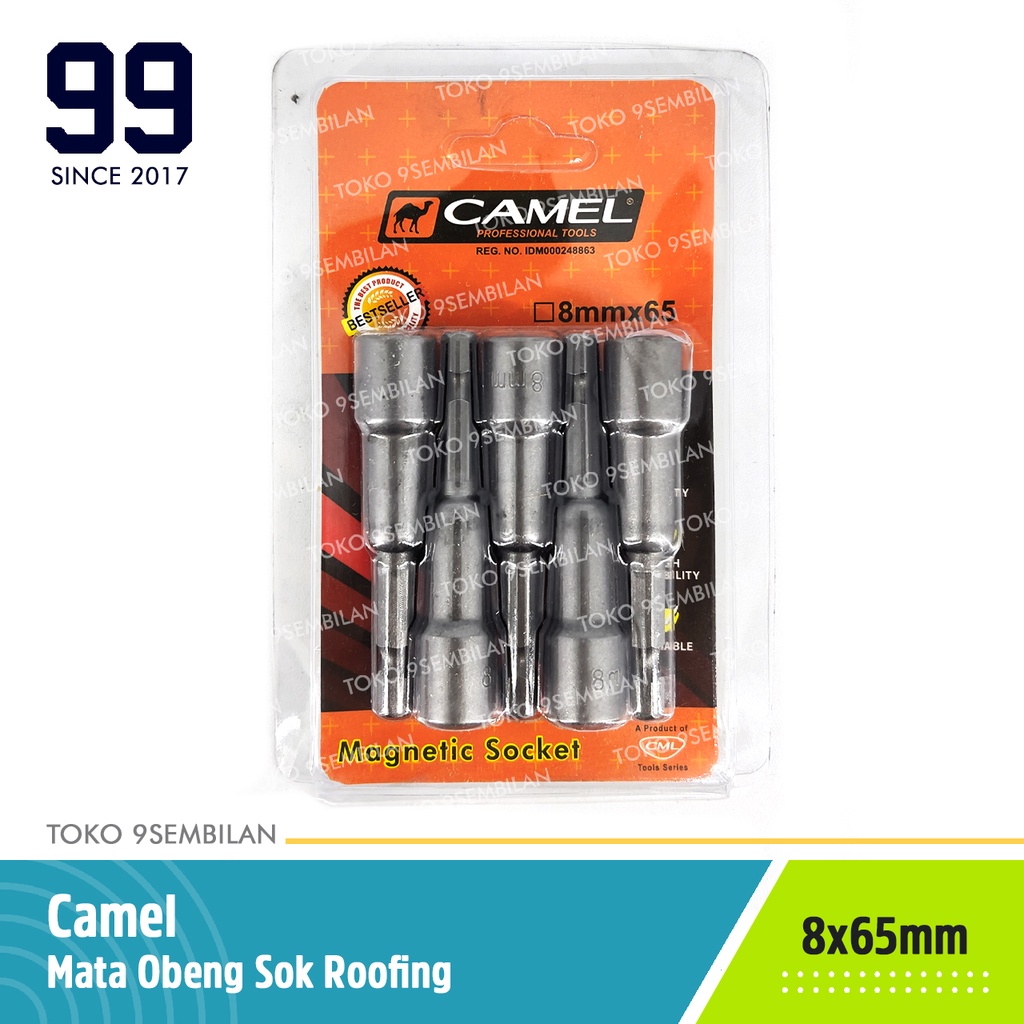 Jual Camel Mata Obeng Magnet Sok Roofing 8 x 42 / 65 mm Socket Bor Baut ...