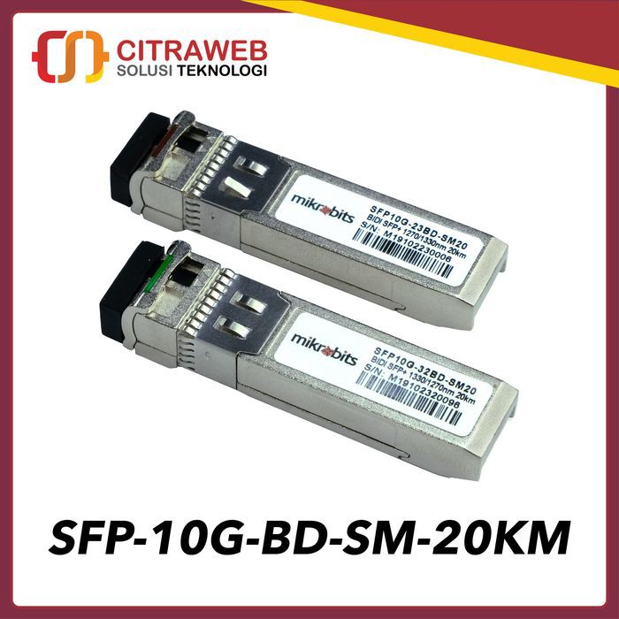 Jual Mikrobits SFP+ Transceiver SFP-10G-BD-SM-20KM | SFP 10G BD SM 20KM ...