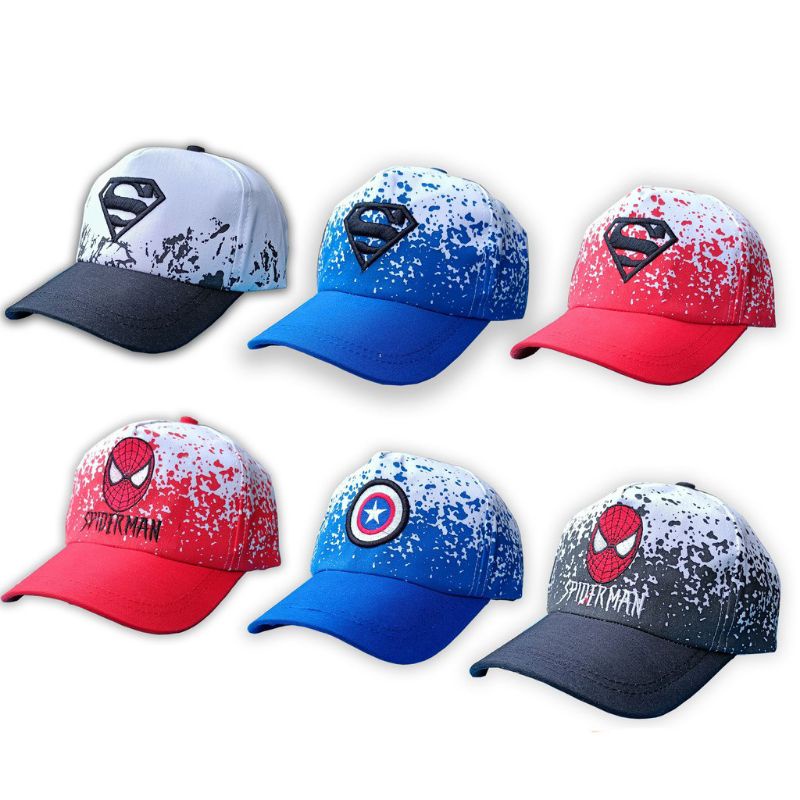 Marvel Spiderman Name Tumpuk Sintong Topi Anak Laki-laki