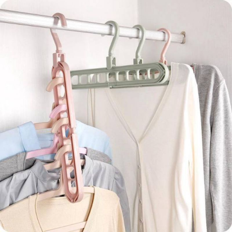 Jual GANTUNGAN BAJU / HANGER PAKAIAN Magic Hanger Instan 9 in 1 ...