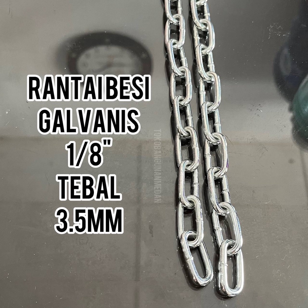 Jual RANTAI BESI KAPAL BERAT GALVANIS 1/8 INCH 3.5MM - 1/2 dan 1 meter ...