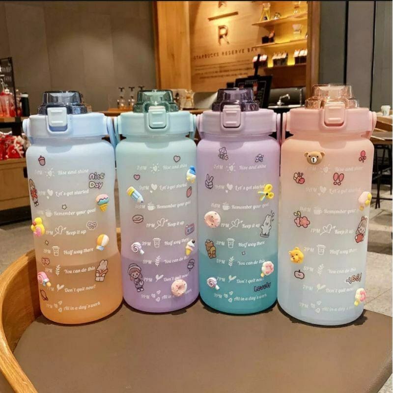 Jual Botol Minum 2 Liter Motivasi Gradasi Warna Kombinasi / Botol minum ...