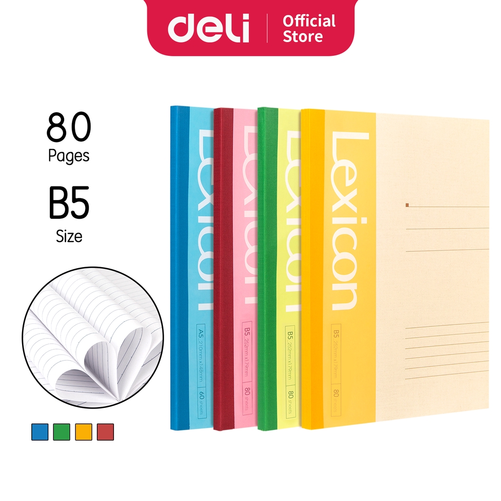 Jual Deli Notebook / Buku Catatan Tanpa Jilid Kawat, Soft Cover 4 Warna ...