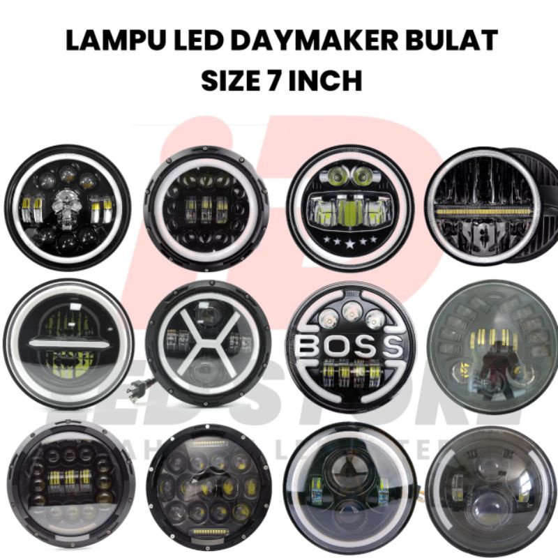 Jual Lampu Led Daymaker Inch Bulat Ukuran Inci Lampu Mobil Motor Lampu Daymaker Bulat Lampu