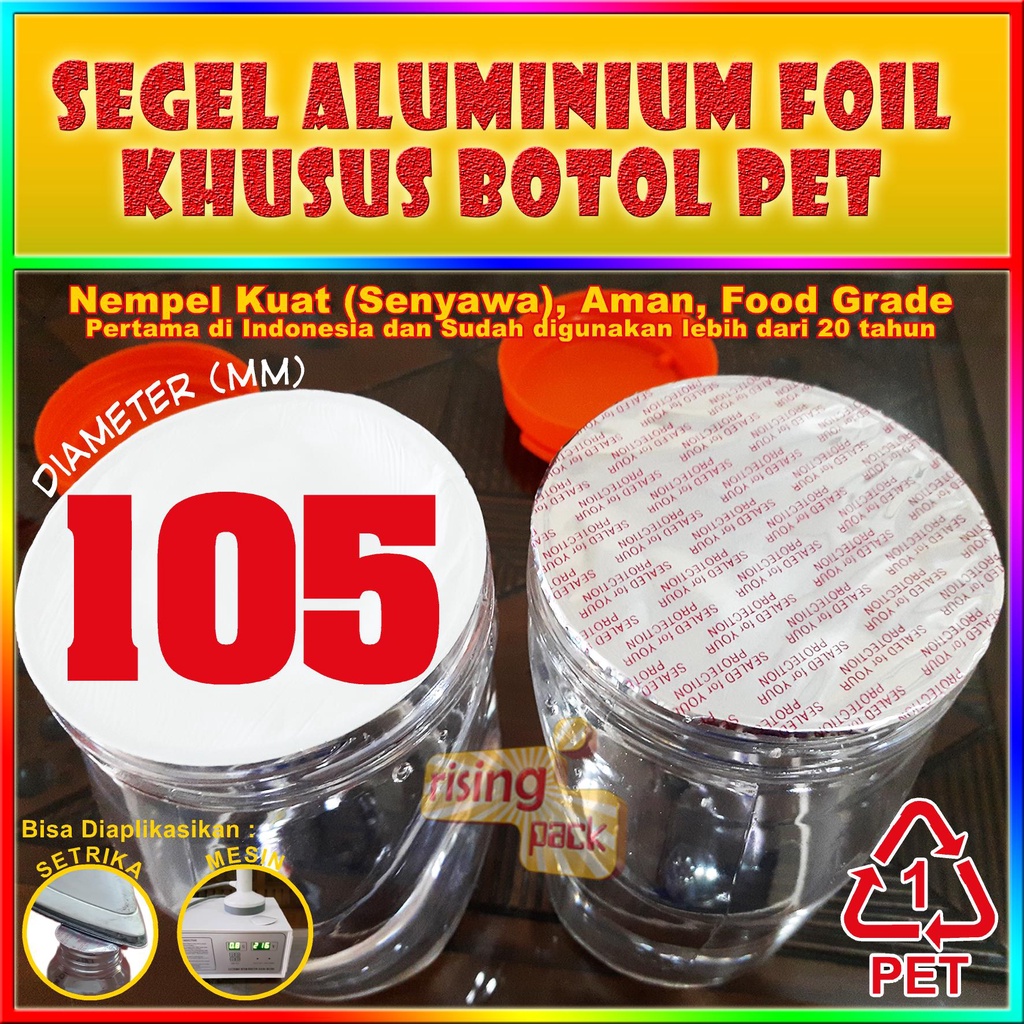 Jual Seal Segel Aluminium Foil Botol Pet Dia Mm Isi Pcs Setrika Shopee Indonesia